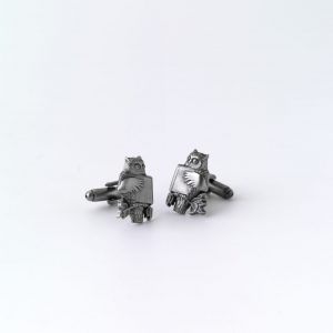 Owl Cufflinks - Antique Silver